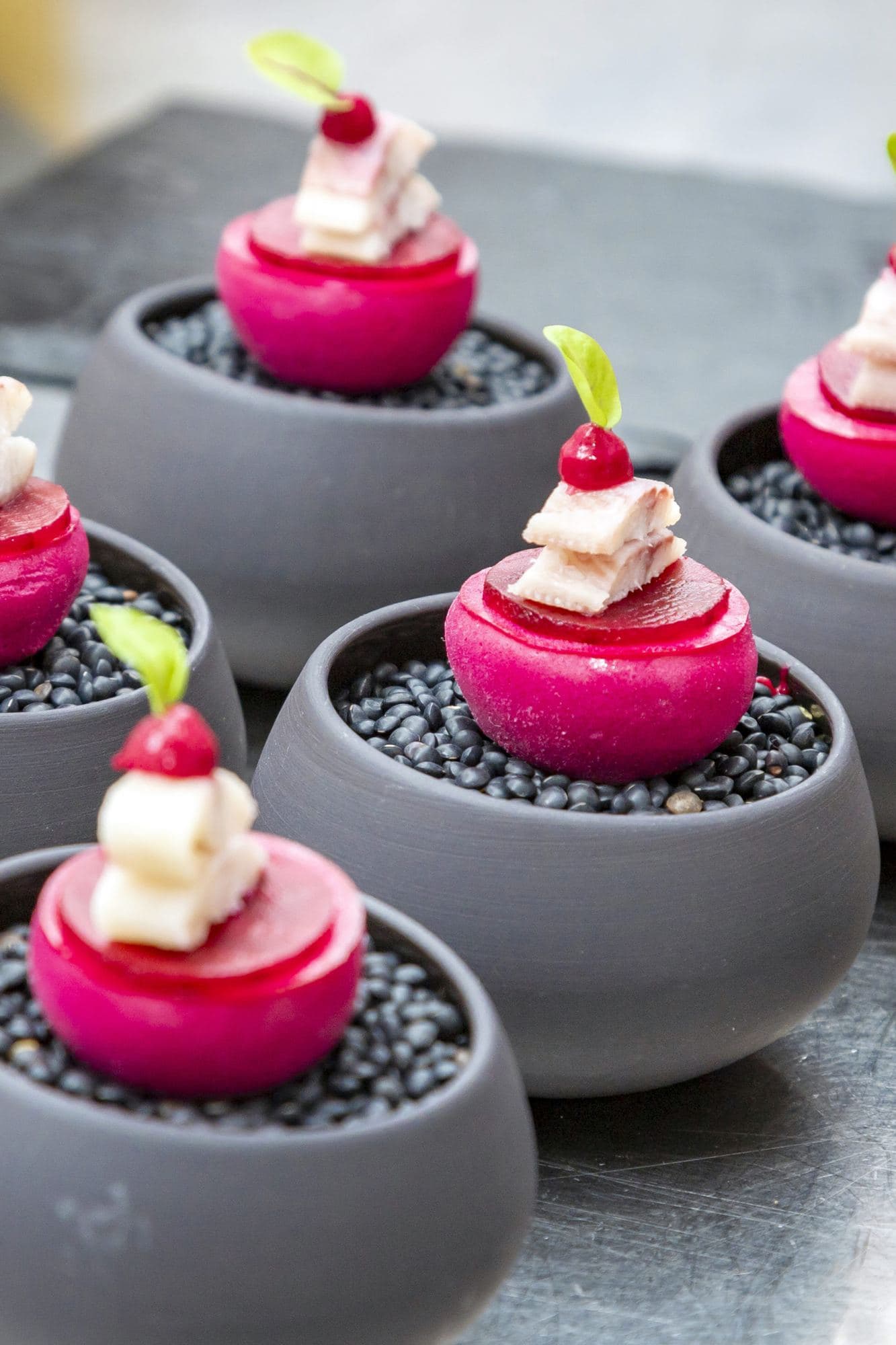 Amuse-bouches betterave et caviar